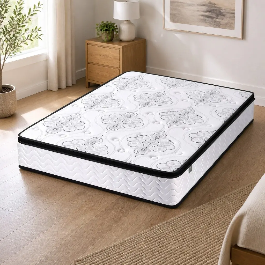 King Size Mattress 30cm Pocket Spring Euro Top Medium Firm Foam Bed Vacuum