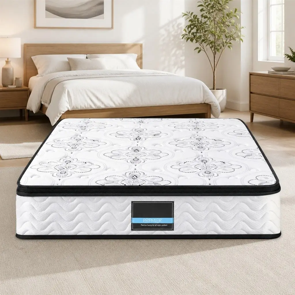 King Size Mattress 30cm Pocket Spring Euro Top Medium Firm Foam Bed Vacuum