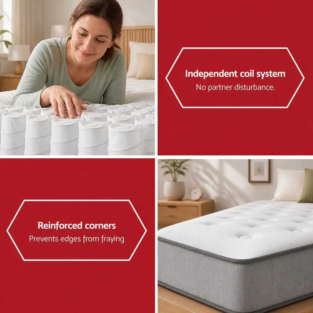 Double Mattress 23cm Extra Firm Support Tight Top Hypoallergenic Dust Mite Resistant
