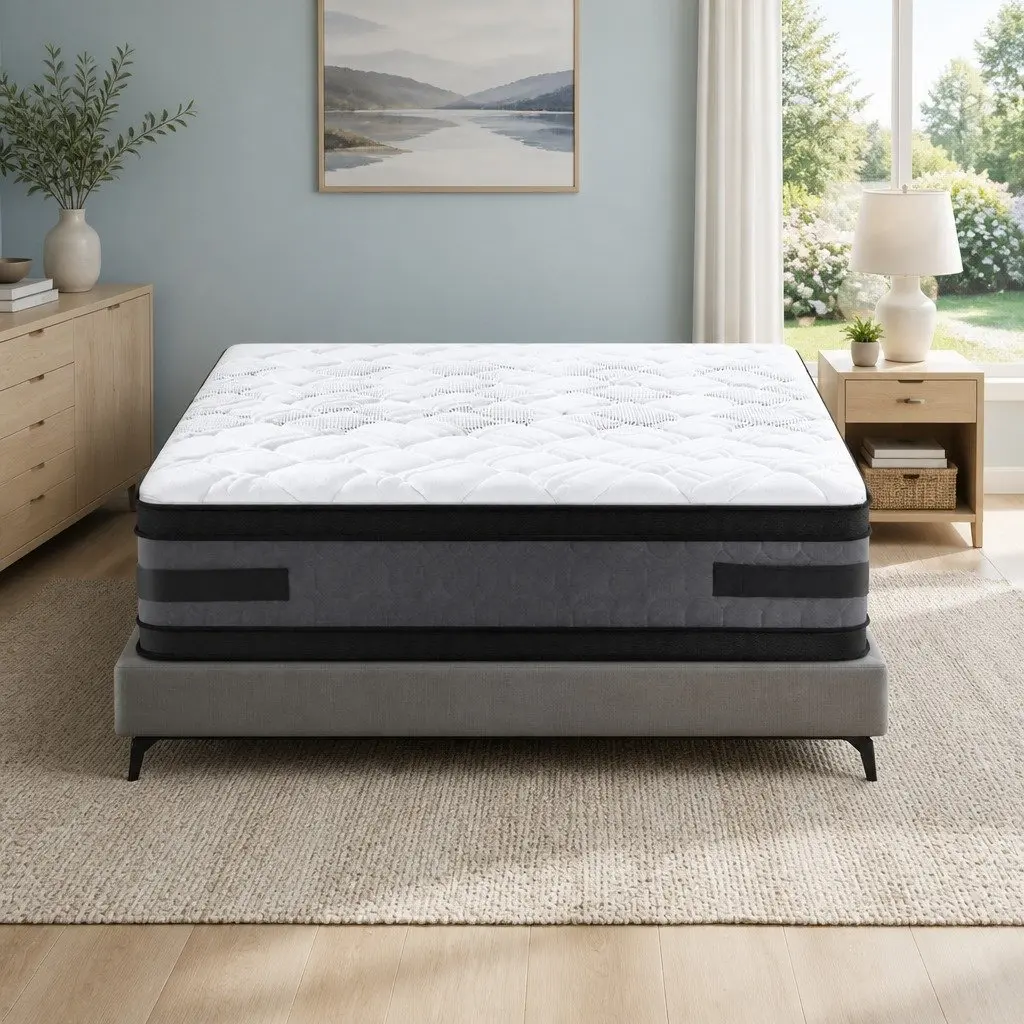 King Size Mattress 36cm Thick Double-Sided Flippable Cool Gel Memory Foam with 7-Zoned Pocket Spring System
