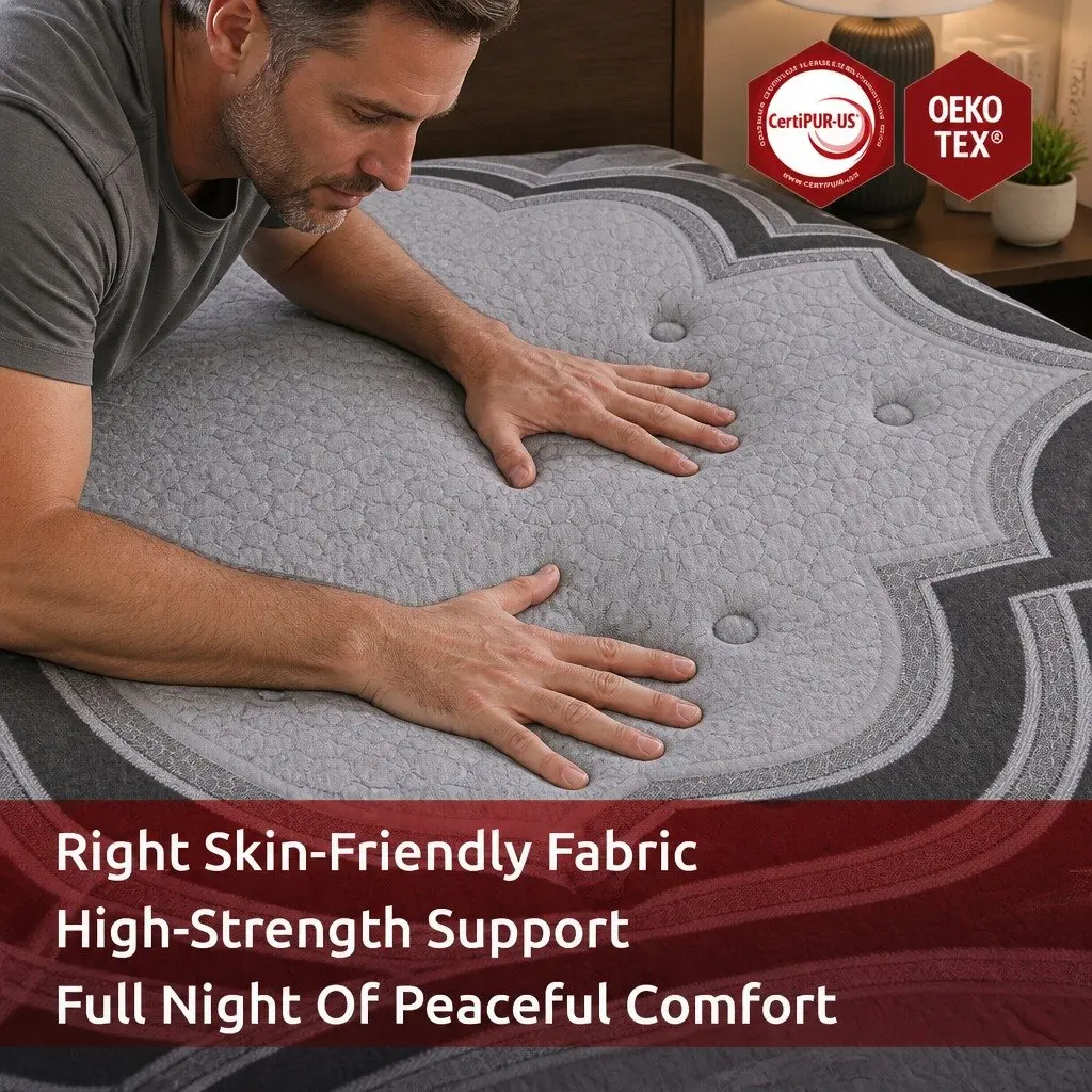 King Size Mattress 34cm Extra Firm Pocket Spring 5-Zone Support Memory Foam