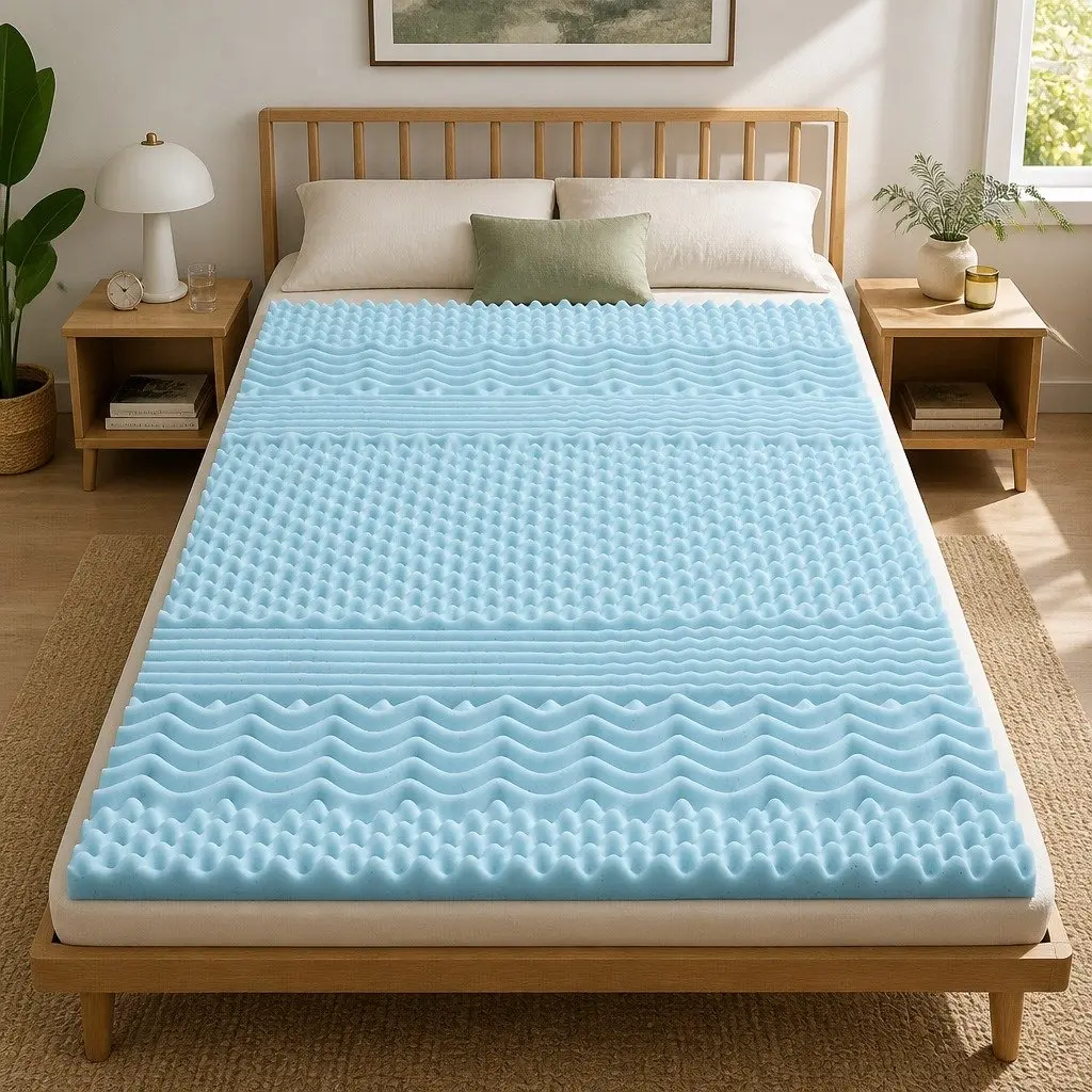 Memory Foam Mattress Topper 5cm King Single 7-Zone Breathable Supportive