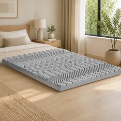 Memory Foam Mattress Topper 8cm Double Bed 7-Zone Graphite Support Contoured