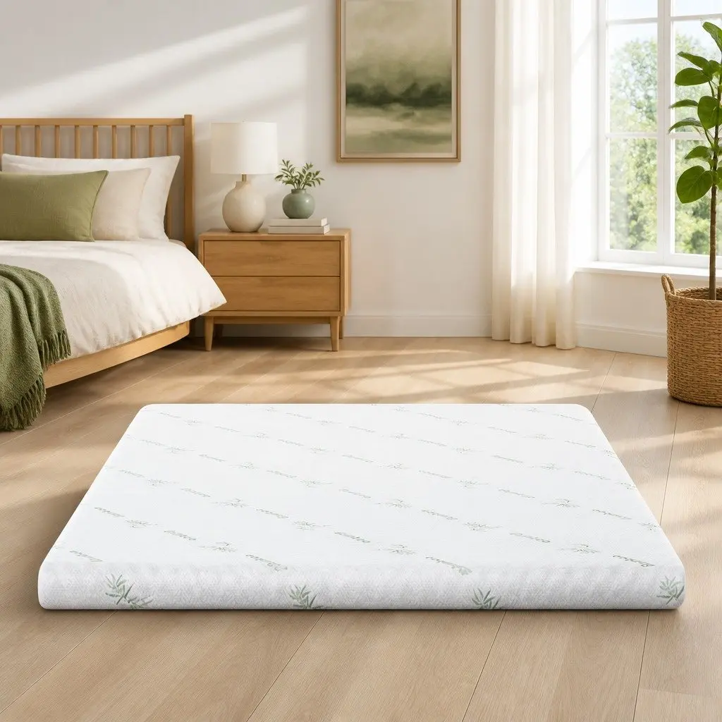 Memory Foam Mattress Topper 10cm Cool Gel Bamboo Cover Pressure Relief