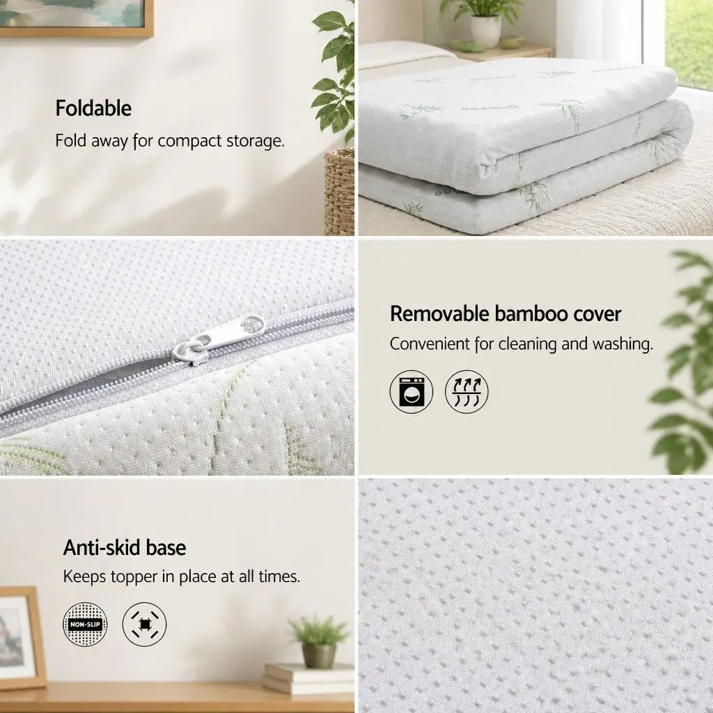 Memory Foam Mattress Topper 5cm King Single Cool Gel Pressure Relief