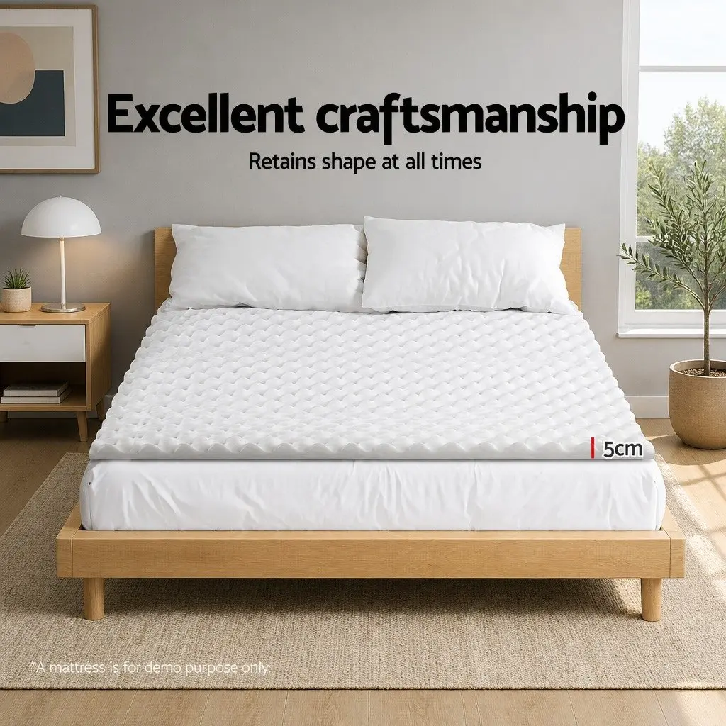Memory Foam Mattress Topper Egg Crate 5cm Single Bed Comfort Layer Support