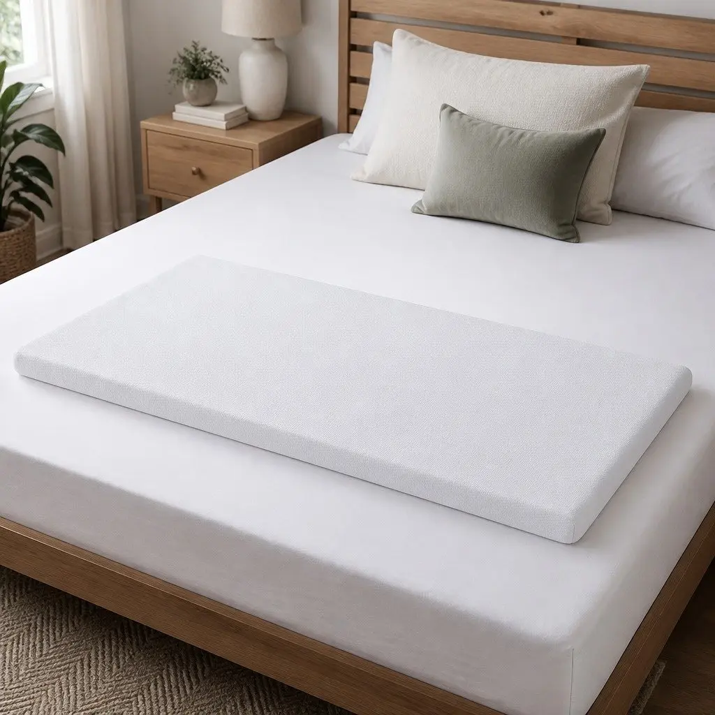 Memory Foam Mattress Topper 8cm Double Cool Gel Infused Breathable Bamboo Cover