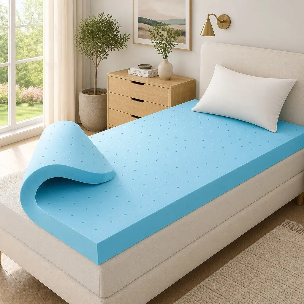 12cm Single Bed Mattress Topper Ventilated Gel Memory Foam with Removable Bamboo Cover