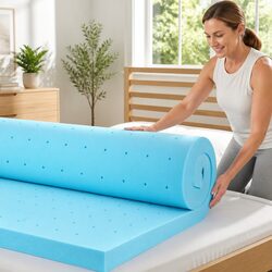 Memory Foam Mattress Topper 8cm Double Bed Ventilated Gel Cool Sleep Comfort
