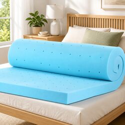 Memory Foam Mattress Topper 8cm King Single Ventilated Cool Gel Breathable