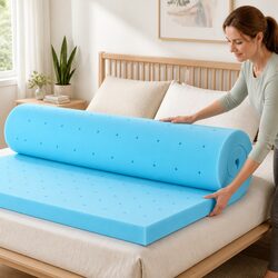 Memory Foam Mattress Topper Queen Bed Ventilated Cool Gel Bamboo Cover 8cm