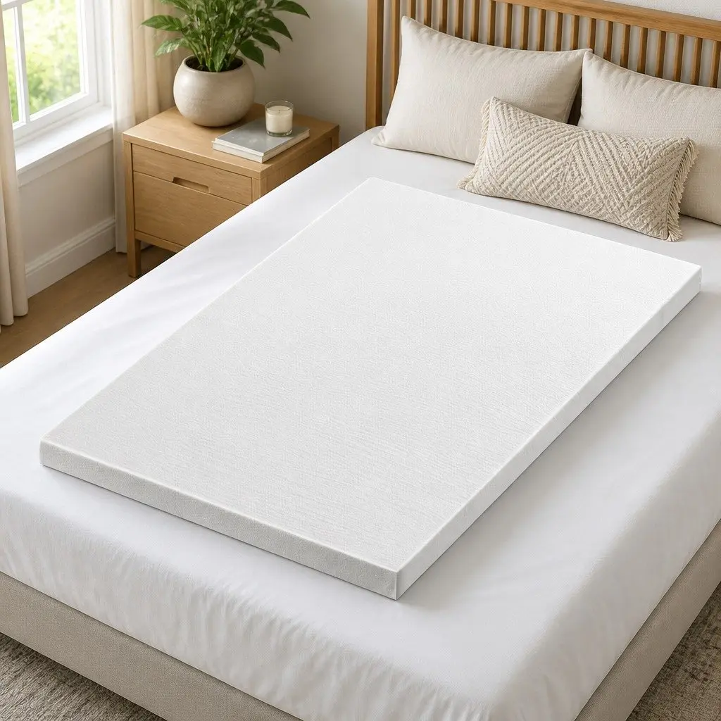 Memory Foam Mattress Topper Single 8cm Ventilated Gel Bamboo Cover
