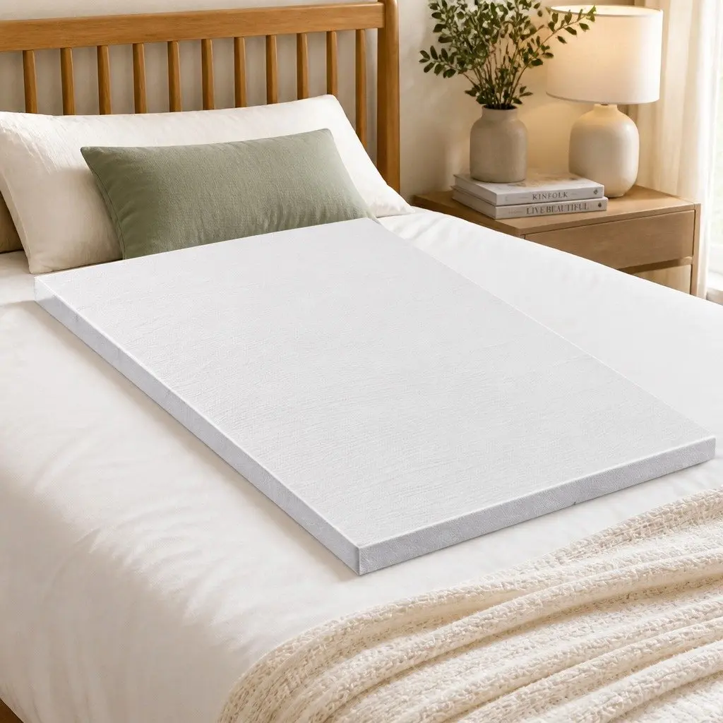 Memory Foam Mattress Topper Single 8cm Ventilated Gel Bamboo Cover