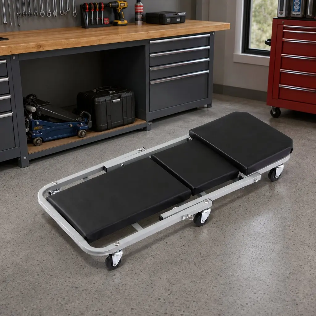 Garage Creeper 2-in-1 Mechanic Stool Rolling Automotive Repair Workshop