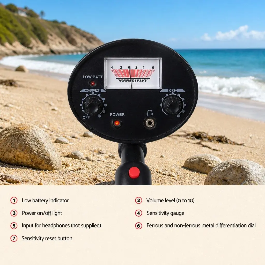 Metal Detector Pinpointer 180MM Deep Sensitive Waterproof 360° Side-Scan Detection