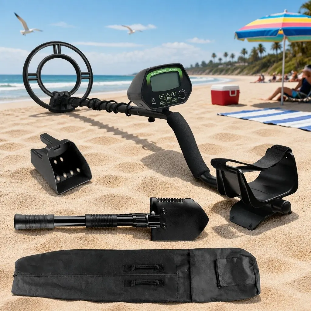 Metal Detector Waterproof LCD Screen High Sensitivity Adjustable Shaft