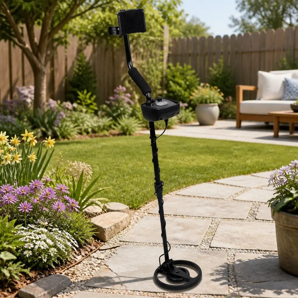 Metal Detector Waterproof Search Coil Adjustable Sensitivity LED Display Headphones
