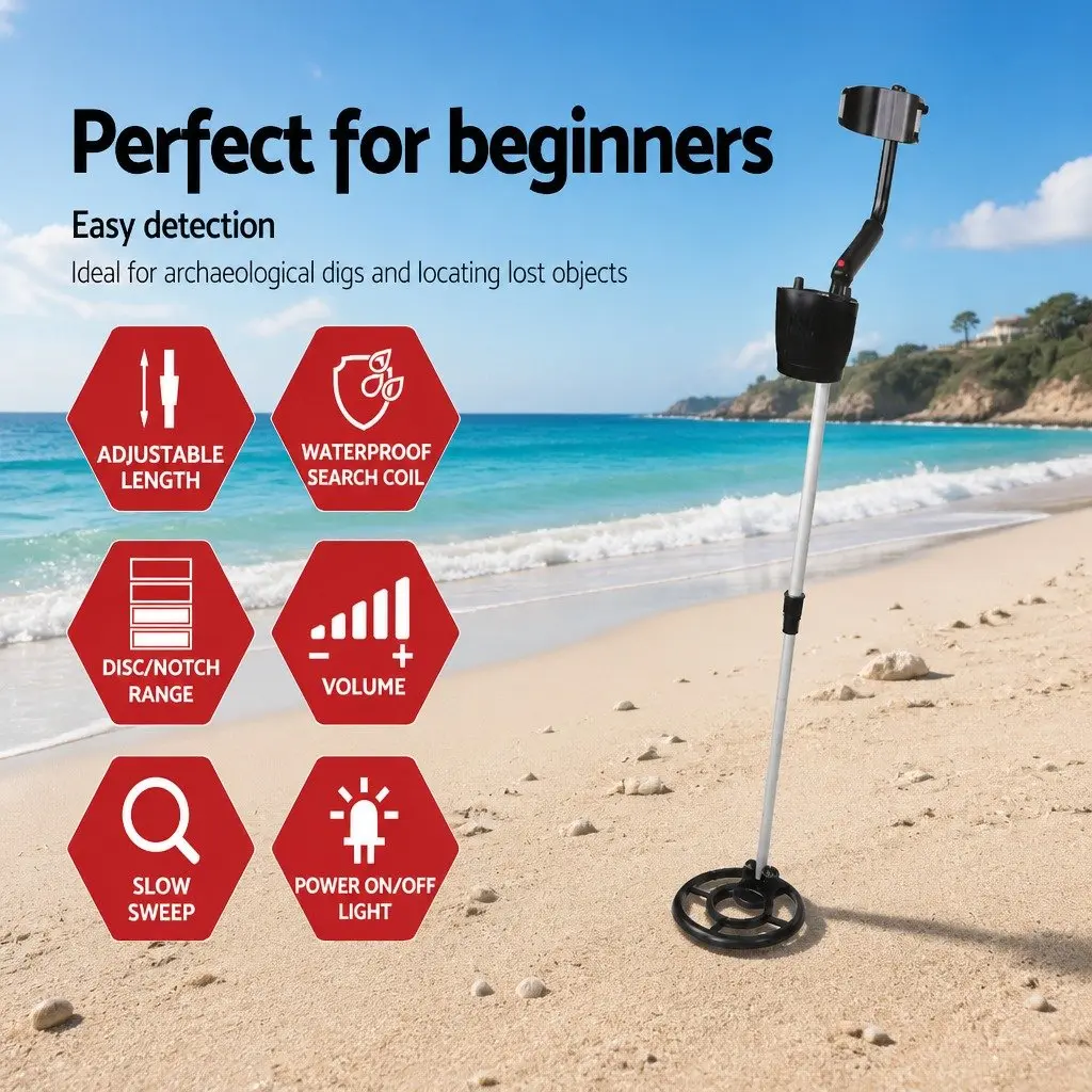 Metal Detector 180MM Waterproof Search Coil Adjustable Length DISC Setting for Treasure Hunting