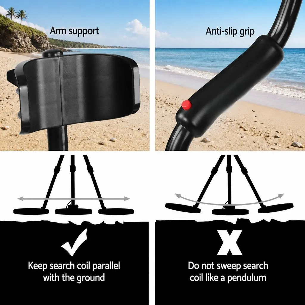 Metal Detector 180MM Waterproof Search Coil Adjustable Length DISC Setting for Treasure Hunting