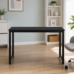 Computer Desk Home Office Study Table Black 120CM Wide Desktop Metal Frame