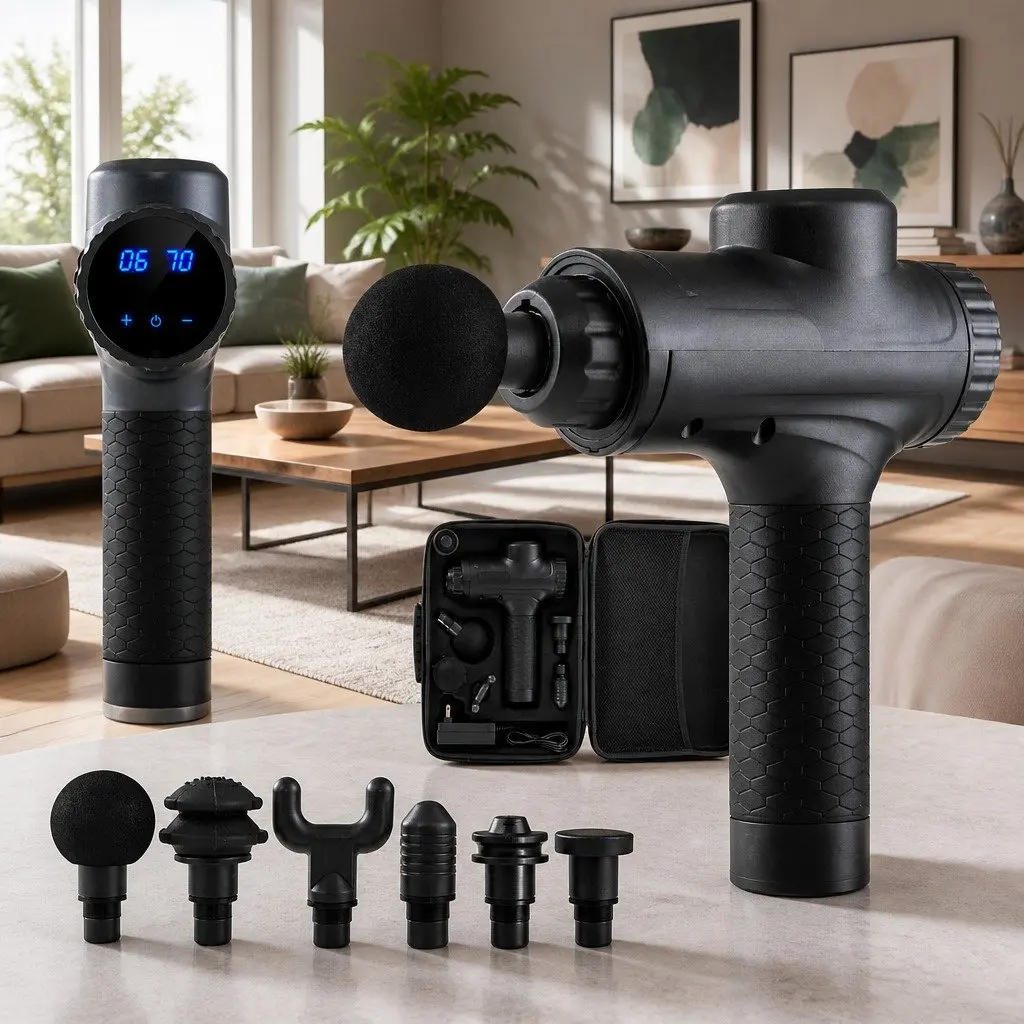 Massage Gun 30 Speed 6 Heads Percussion Vibration Muscle Massager Rechargeable