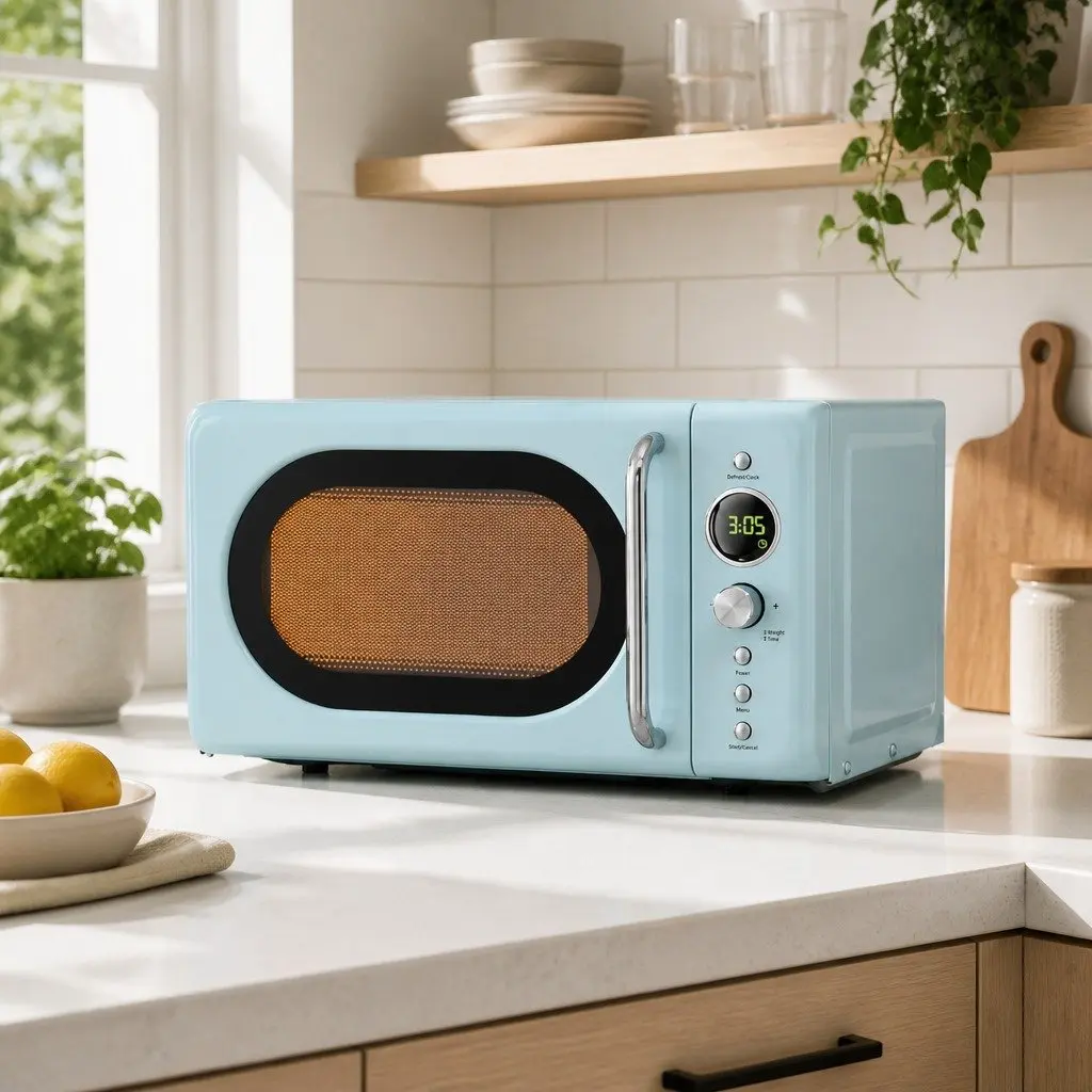 Microwave Oven 20L Blue Digital Control 8 Auto Cook Menus Defrost Timer