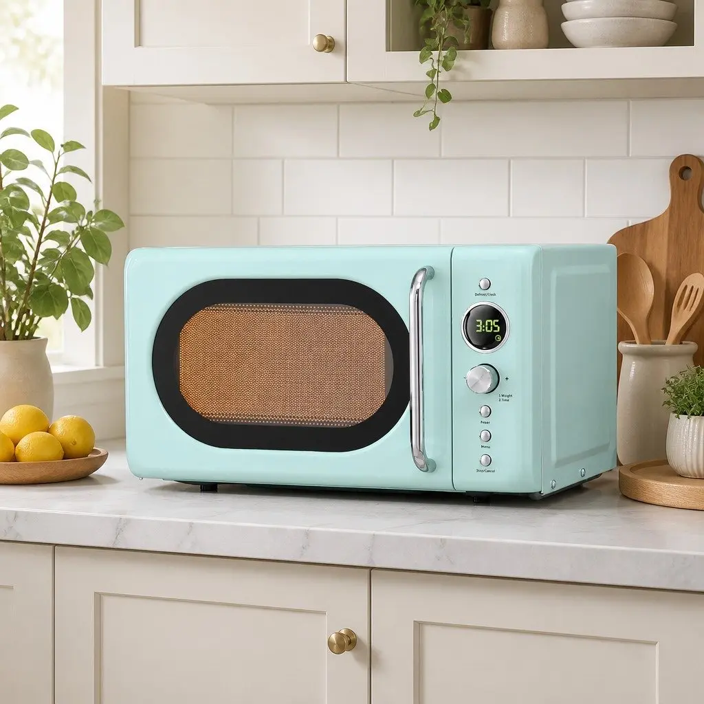 Microwave Oven 20L Digital Control 700W Green LED Display Kitchen Appliance