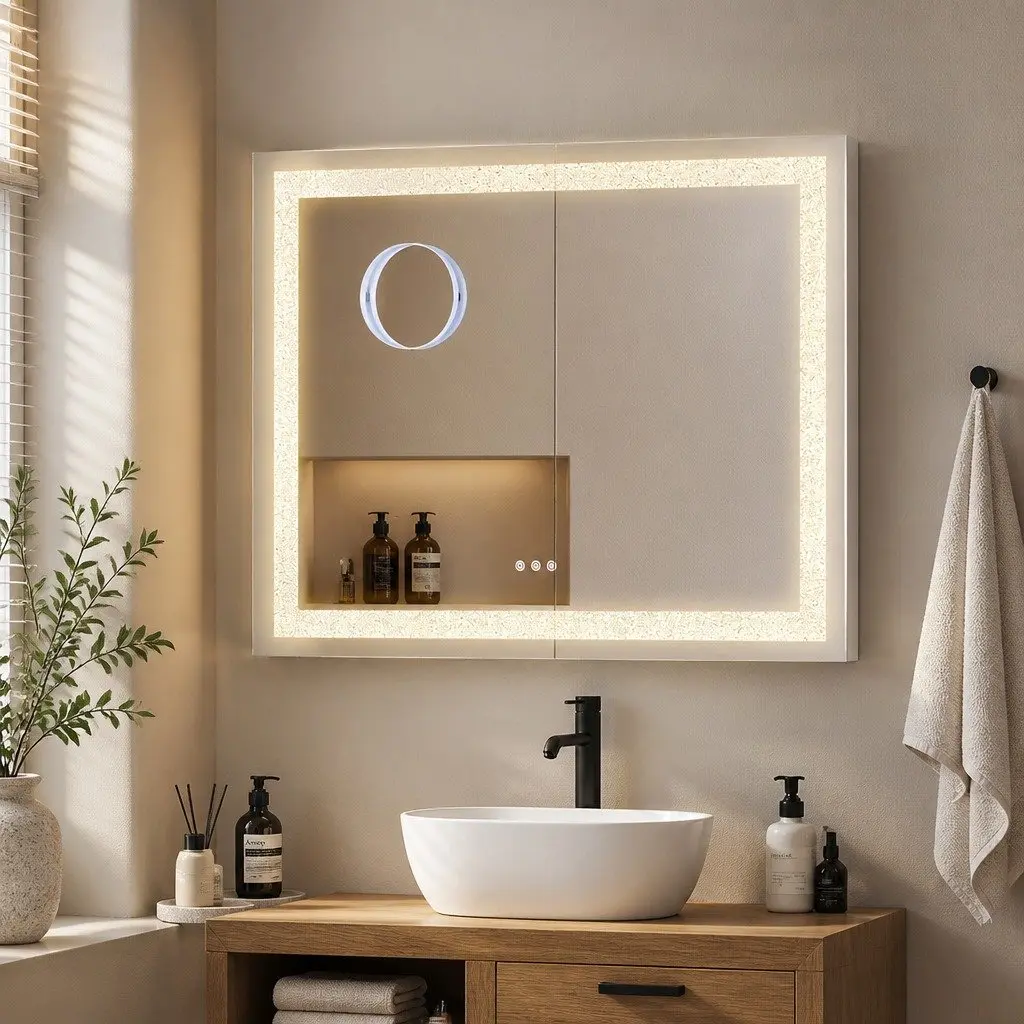 Makeup Vanity Mirror 58cm Touch Control LED Light USB Charging 5X Magnification