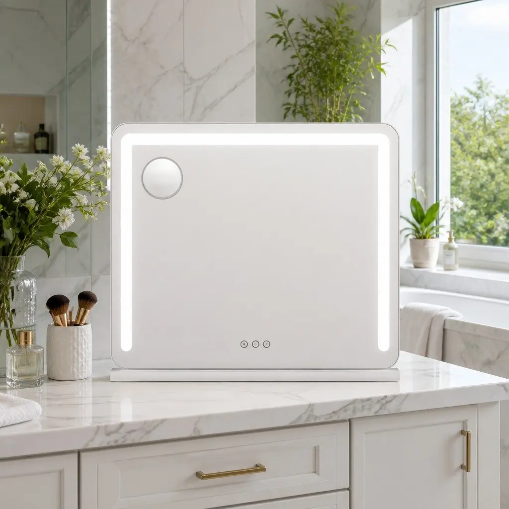 Makeup Mirror 60x50cm LED Light Touch Control Adjustable Brightness Colour Temperature