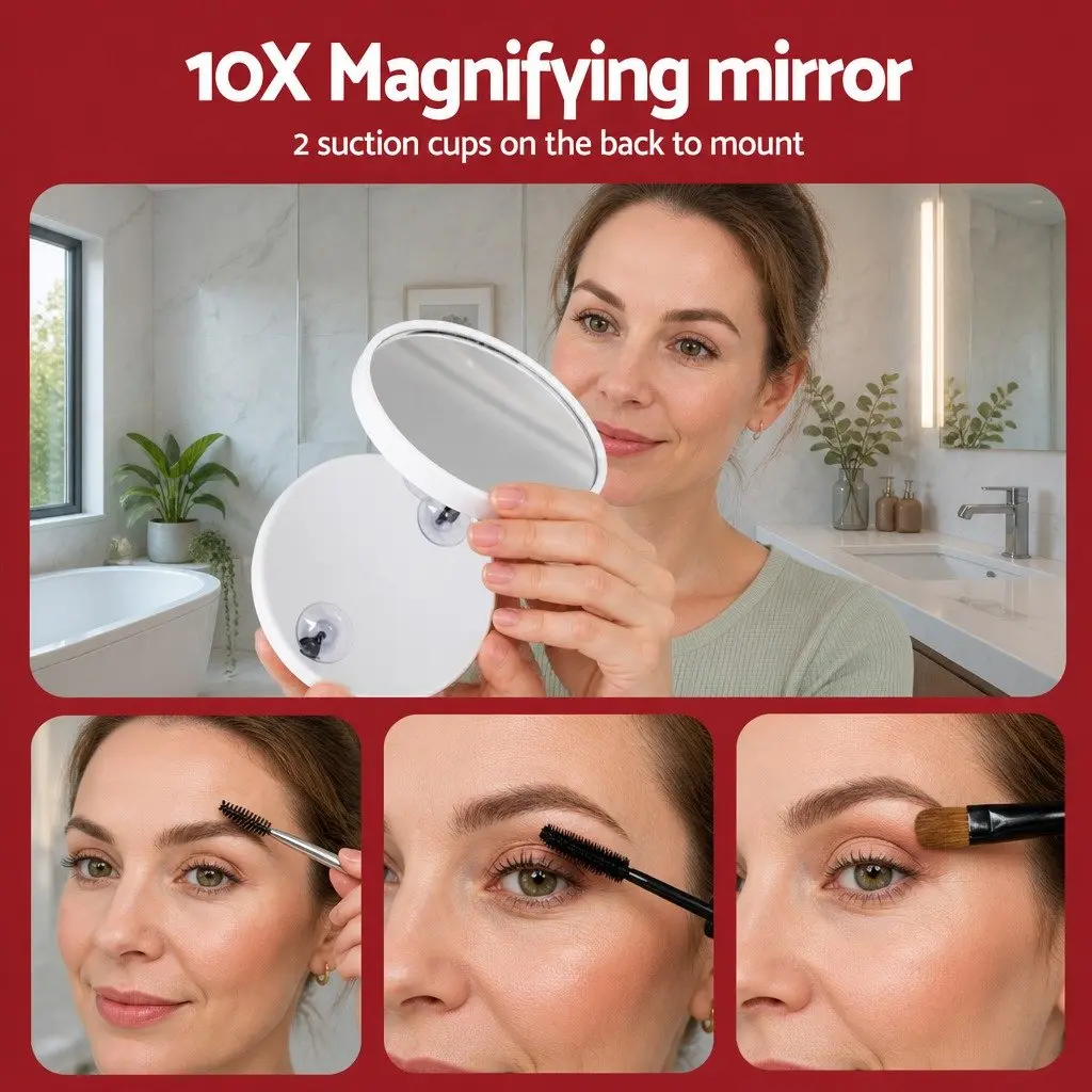 Makeup Mirror 60x50cm LED Light Touch Control Adjustable Brightness Colour Temperature
