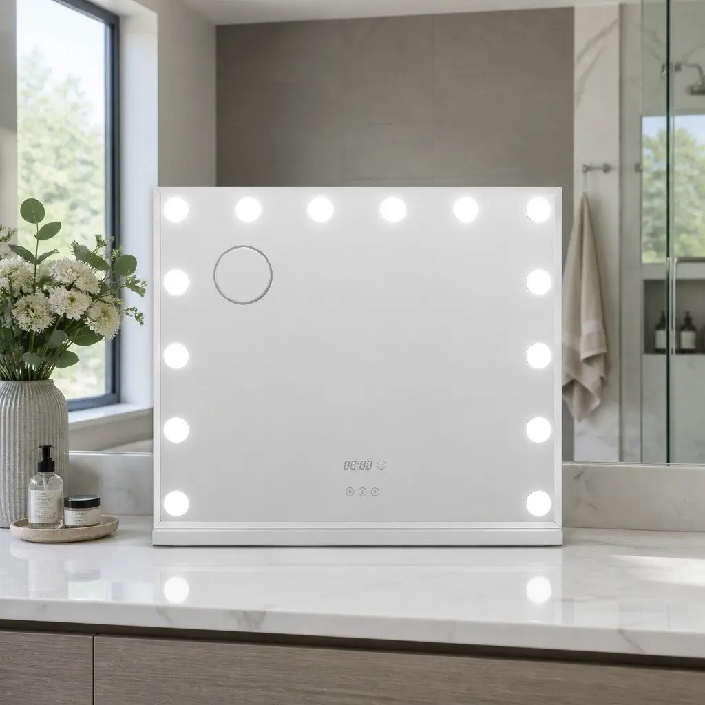 Makeup Mirror 60x52cm Hollywood Vanity LED Light Free Standing Yellow