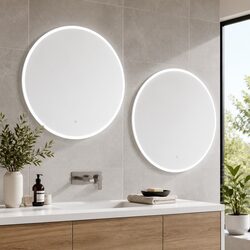 LED Bathroom Mirror 80cm Round Wall Mounted Vanity Makeup Light Decor