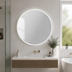 Round Wall Mirror 80cm LED Light Touch Control Bathroom Vanity Makeup Home Decor