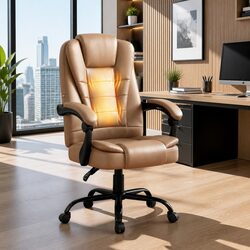 Massage Office Chair Executive Computer Gaming Espresso PU Leather High Back