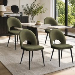 4-Piece Green Velvet Dining Chair Set for Stylish Spaces