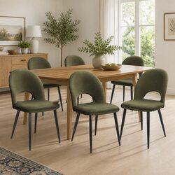 Stylish Green Velvet Dining Chairs - Set of 6 for Your Home