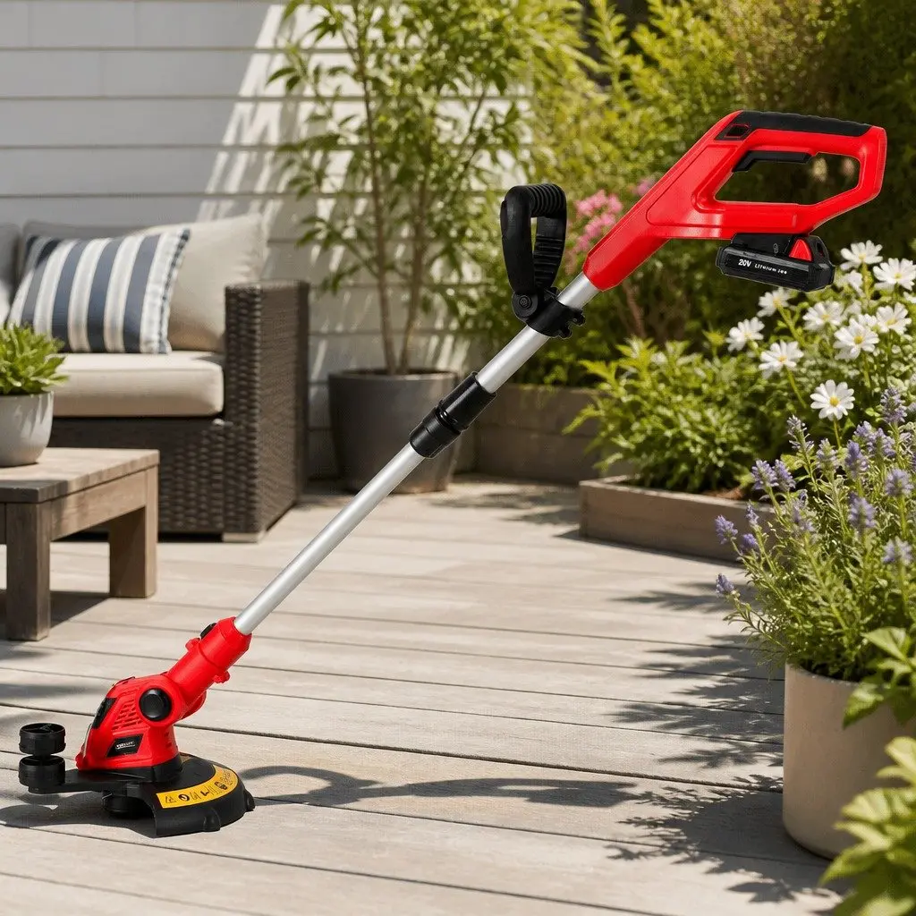 Cordless Line Trimmer 20V Lightweight Adjustable Cutting Angle Garden Tool