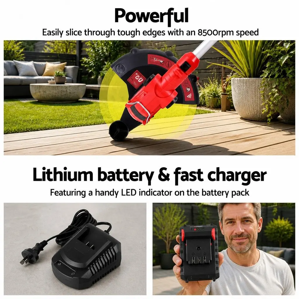 Cordless Line Trimmer 20V Lightweight Adjustable Cutting Angle Garden Tool