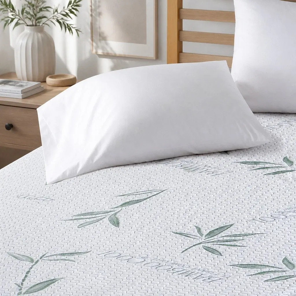 King Single Fitted Mattress Protector Waterproof Breathable Dust Mite Allergen