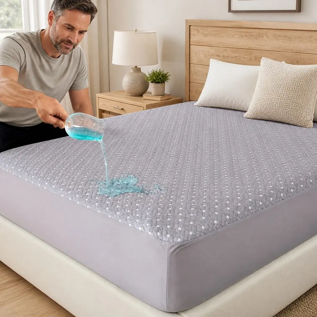 Mattress Protector Queen Fitted Waterproof Bamboo Charcoal Anti-Bacterial Moisture-Wicking