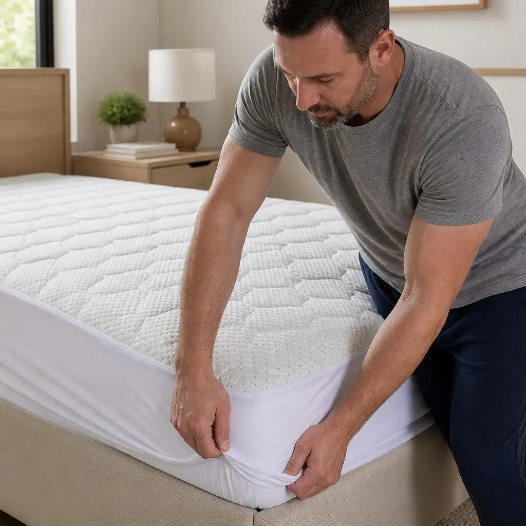 Mattress Protector King Size Bamboo Fibre Quilted Waterproof Fitted
