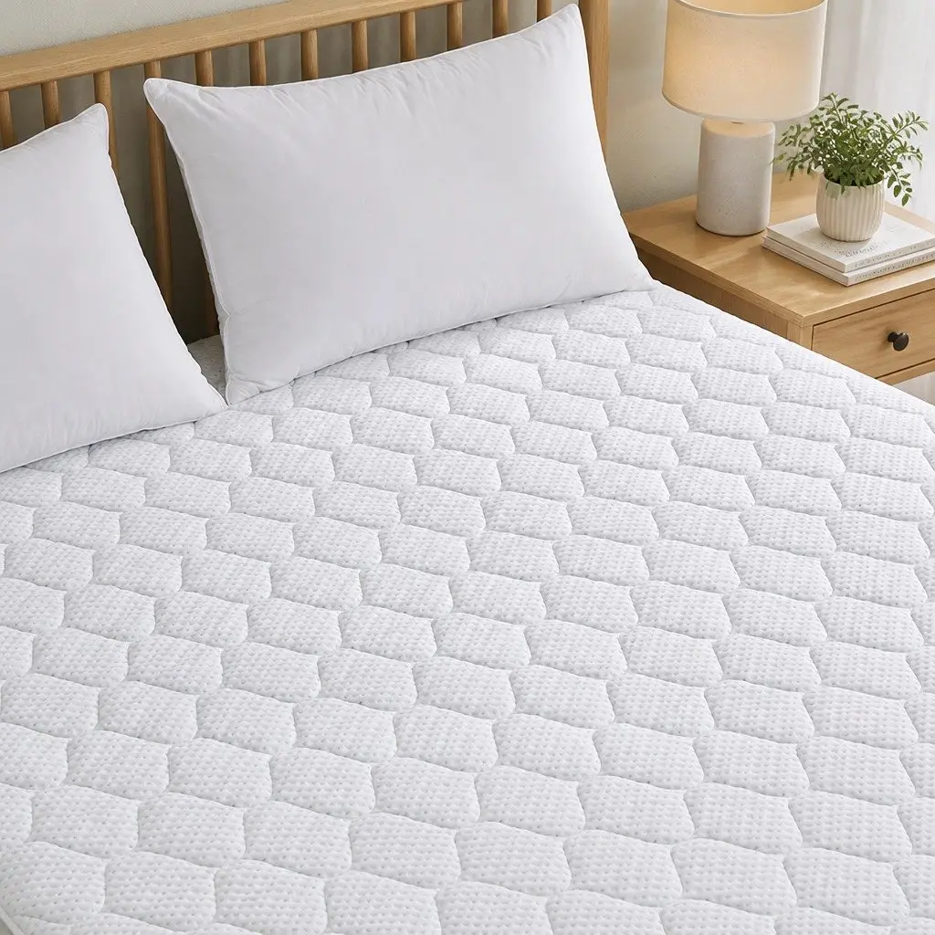 Single Mattress Protector 188cm x 91cm Bamboo Fibre Waterproof Fitted Quilted