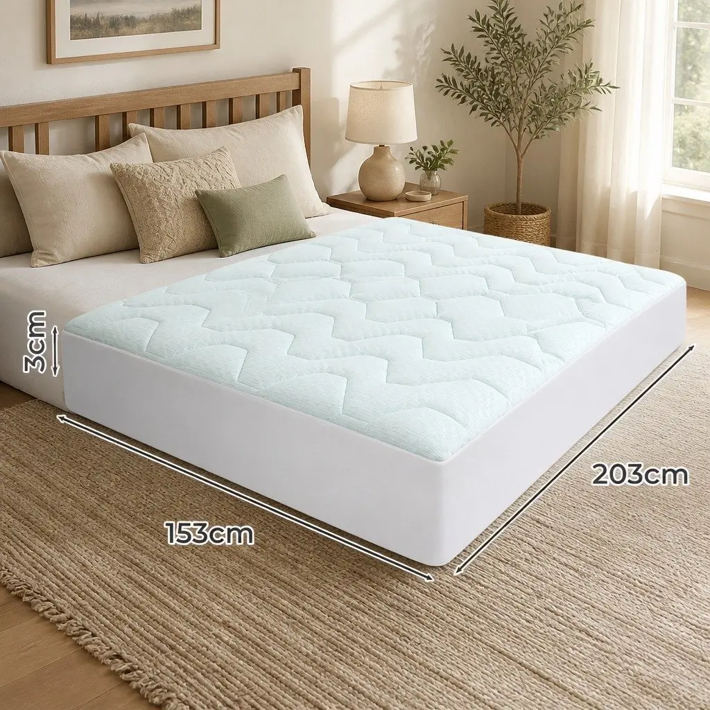 Queen Mattress Topper 3cm Thick Memory Foam Egg-Crate Bamboo Cover Deep Pocket