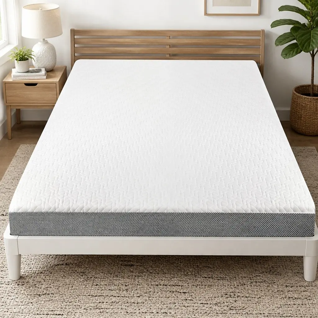 Memory Foam Mattress Topper Double Size Dual Layer Anti-Slip Removable Washable