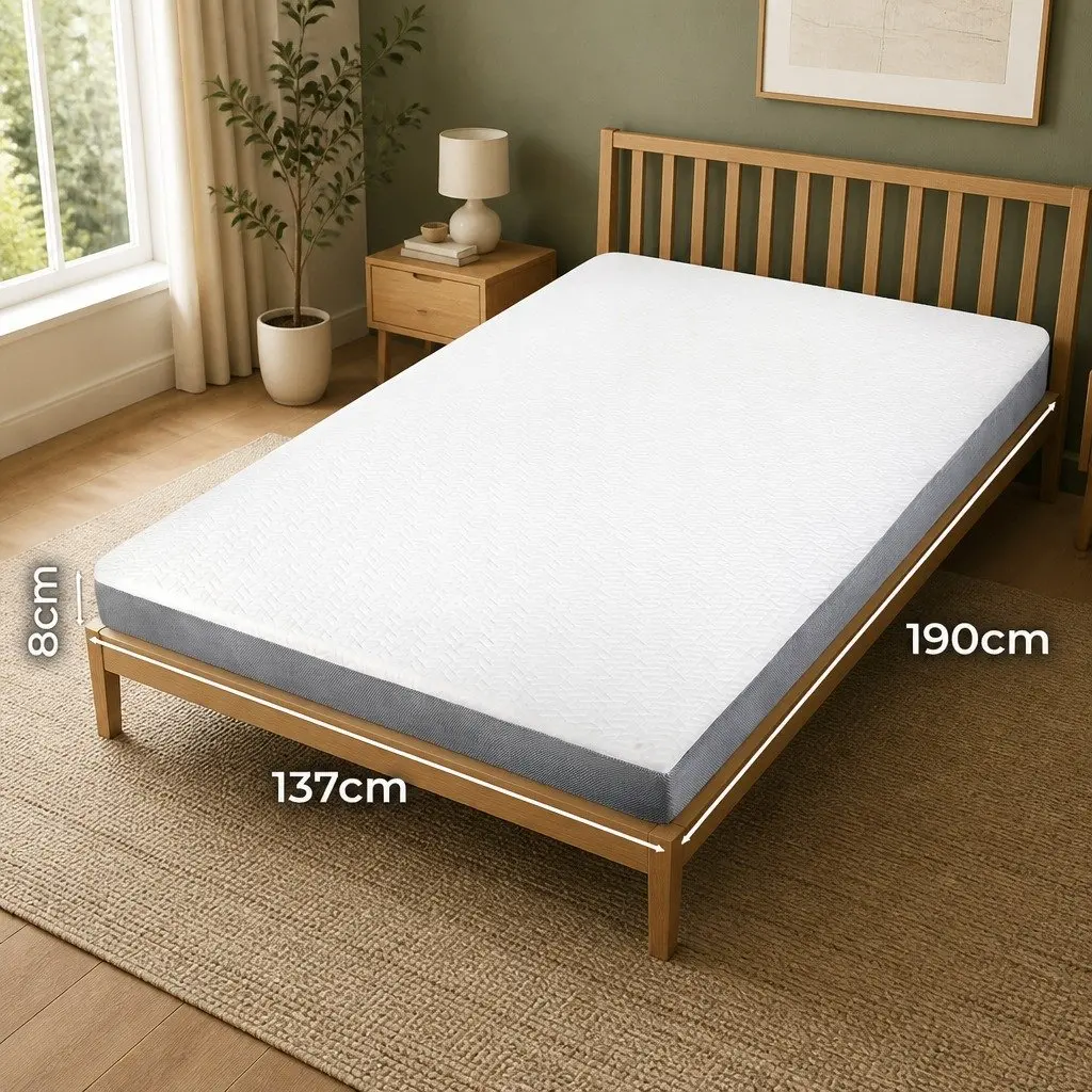 Memory Foam Mattress Topper Double Size Dual Layer Anti-Slip Removable Washable