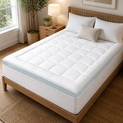 Gel Memory Foam Mattress Topper 8cm Double Size Pressure Relief Cooling Pad