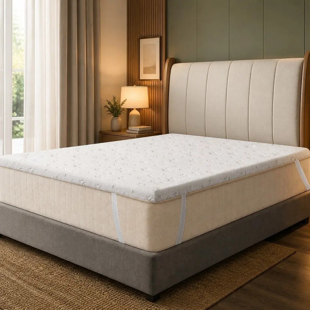 Memory Foam Mattress Topper Double Bed Dual-Layer Cooling Gel Bamboo Charcoal