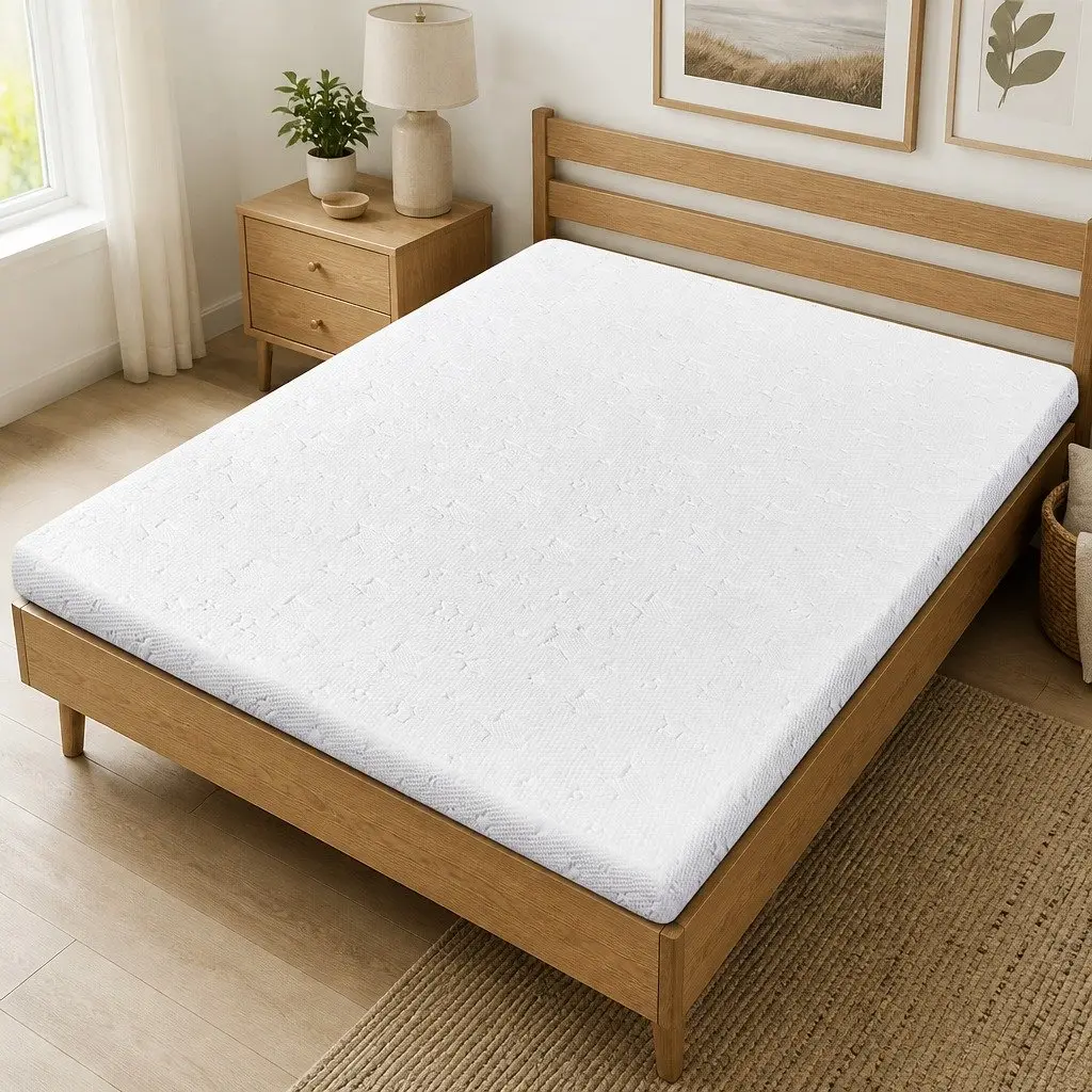 Memory Foam Mattress Topper Double Bed Dual-Layer Cooling Gel Bamboo Charcoal