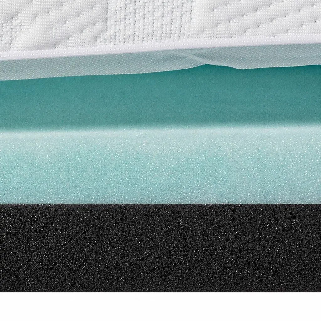Memory Foam Mattress Topper King Single 5cm Dual Layer Cooling Gel Bamboo Charcoal