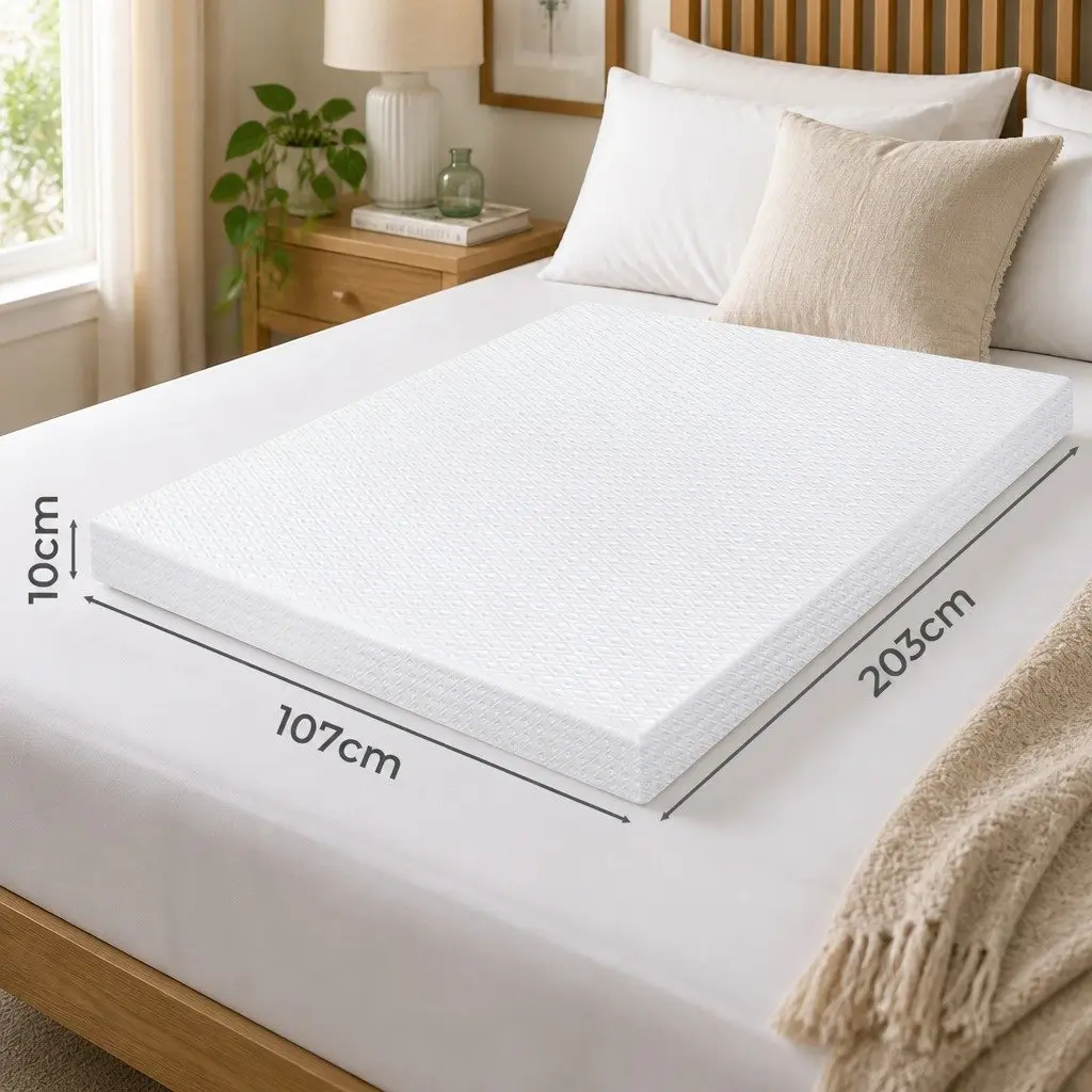 Memory Foam Mattress Topper 10cm Dual-Layer Gel Cooling Pressure Relief